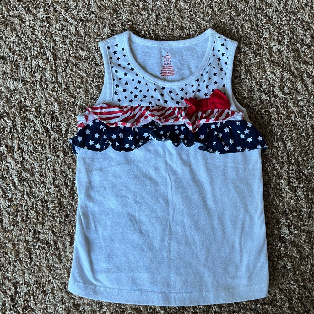 Red white and blue ruffle tank, 5T